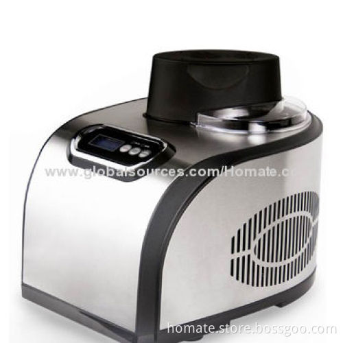 Ice Cream Maker with LCD Display and Digital Timer, Built-in Compressor